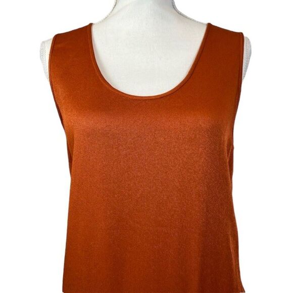 Zero + Maria Cornejo Iro Dress Rusty Orange Shift with Asymmetic Slit Hem Size 8 - Picture 3 of 12